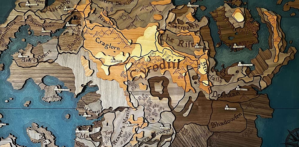 Wooden Live Edge World Map | Custom Carved World Map