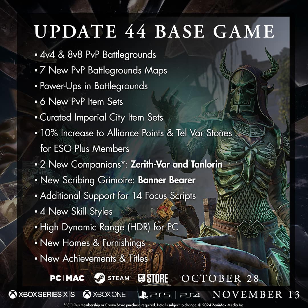 The Elder Scrolls Online – Update 44 Base-Game Patch Now Live on PC & Mac