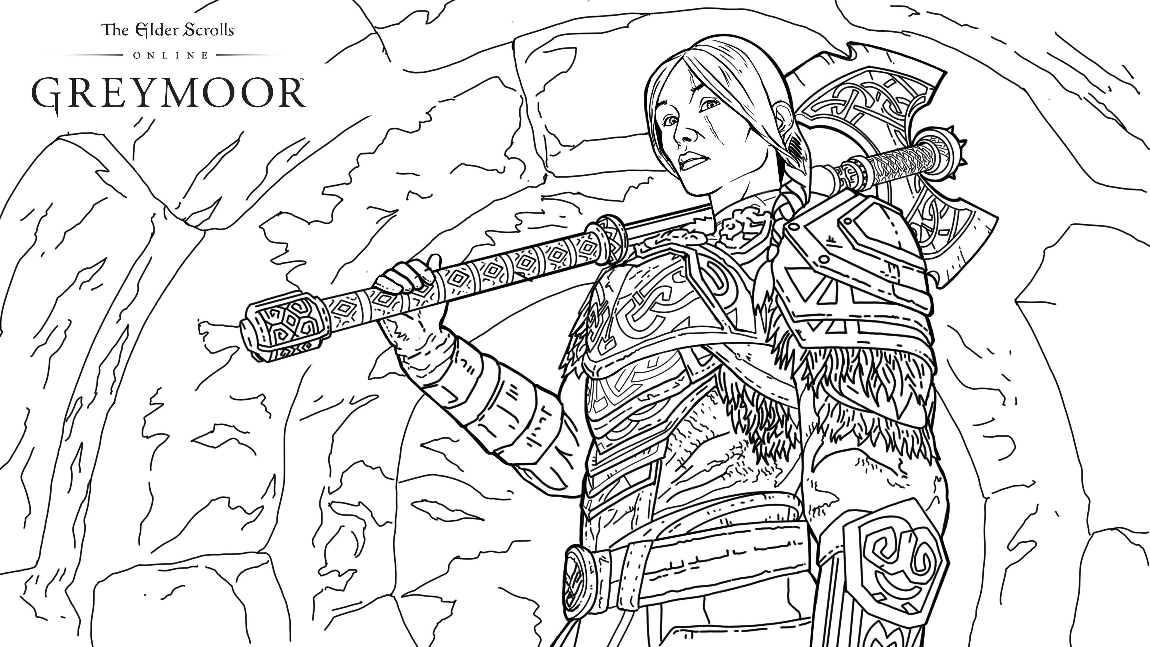 get creative at home with these greymoor coloring pages the elder scrolls online