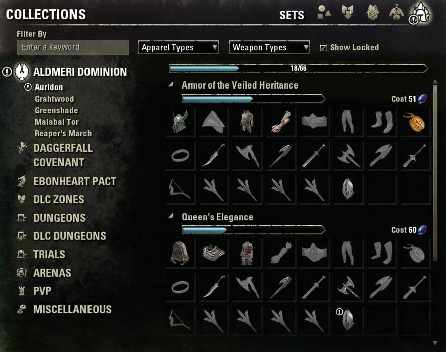 ESO is Adding Item Set Collection System 